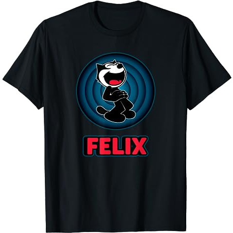 Happy Felix Cat Hoạt Hình Vòng Tròn Retro Felix Cat Comics Thiết Kế Áo Thun Người Lớn