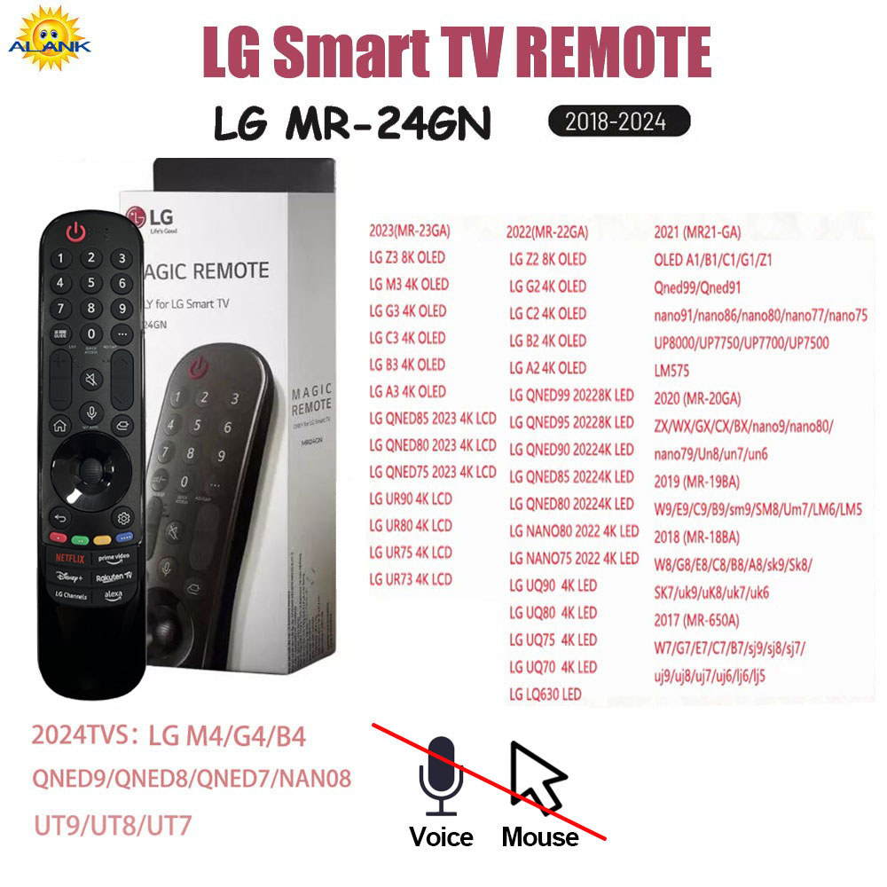 ALANK Remote Magic Điều khiển CHỈ LG Smart TV 4K UHD MR24GN （Không tiếng nói, không chuột）2018-2024