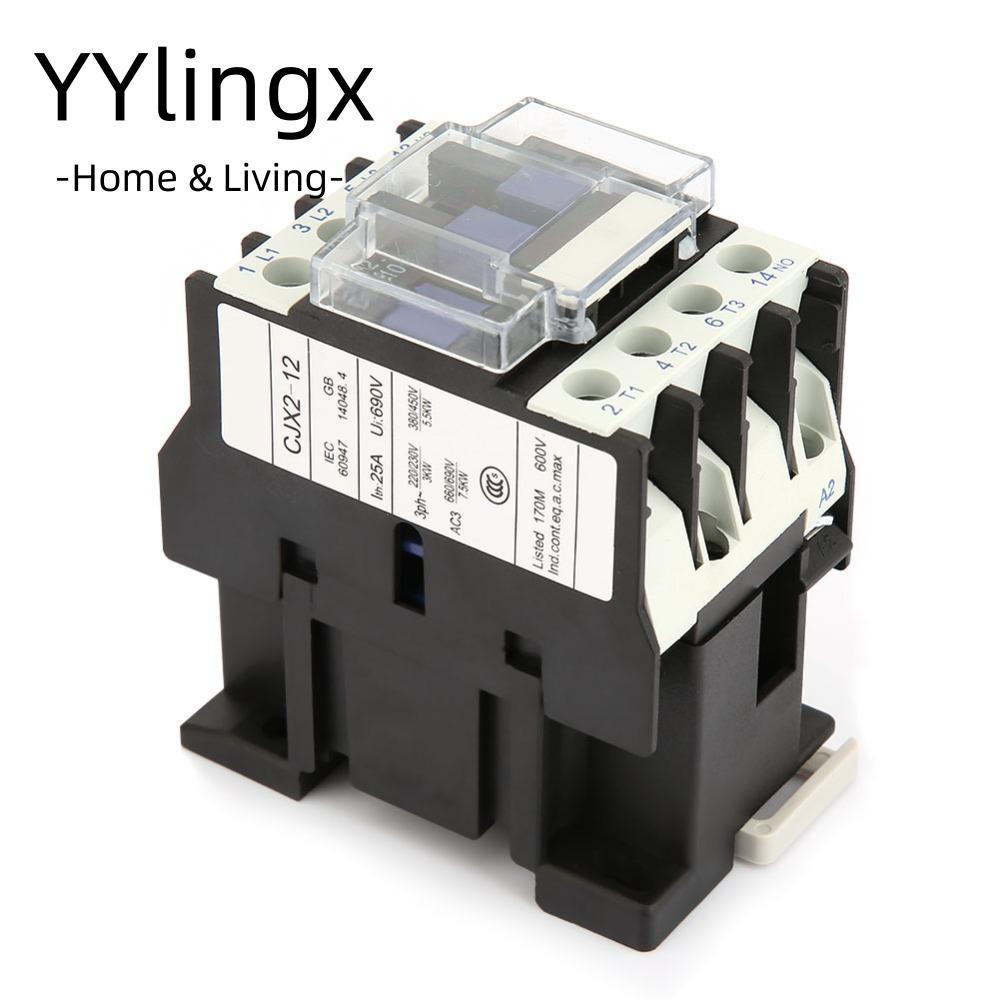 YYLINGX AC Contactor, 12A CJX2-1210 Contactor, Rail Mount 24V / 36V / 48V / 110V / 220V / 380V AC CJ