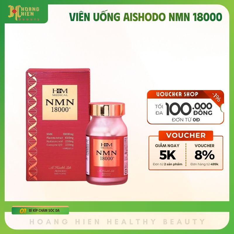 Viên uống Aishodo NMN 18000 - Viên trẻ hóa và chống lão hóa toàn diện [HÀNG CHÍNH HÃNG AISHODO]