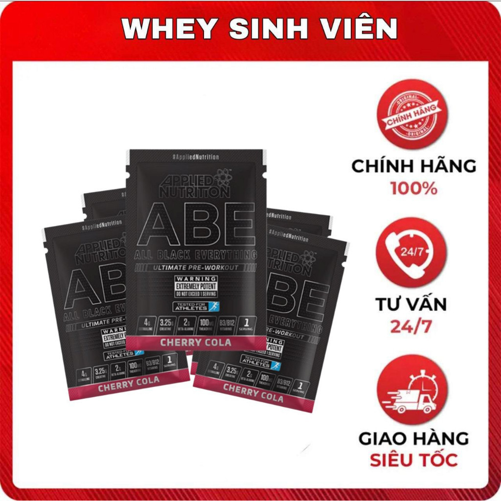 ( NHIỀU PHÂN LOẠI ) Gói Thử Sample Applied Nutrition ABE Pre workout 1 lần tại  Whey Sinh Viên