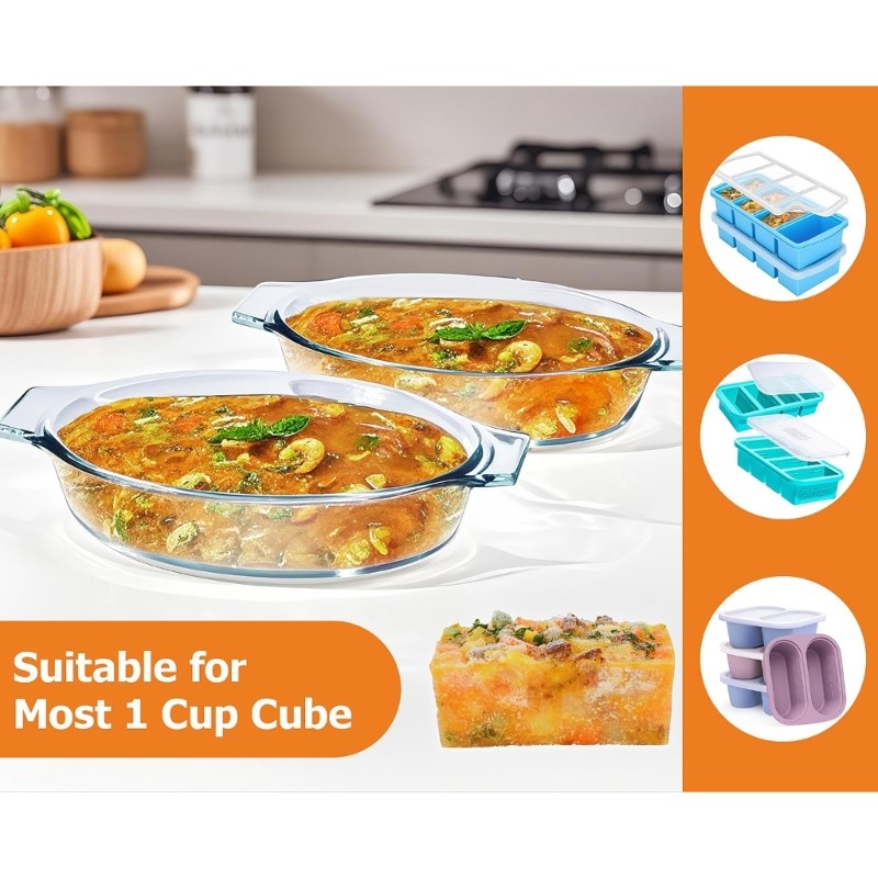 Goodxyz 2 Nồi Thủy Tinh Để Nấu Lasagna Pie Chảo Nướng Chịu Nhiệt
