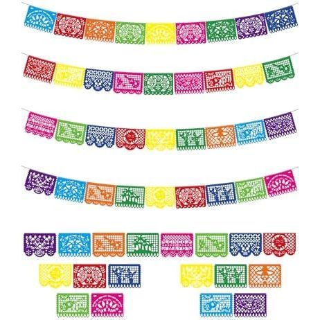 36 FT Cinco De Mayo Trang Trí, 2 Gói Biểu Ngữ Đảng Mexico, Biểu Ngữ Fiesta Nhựa Nhiều Màu Sắc Papel 