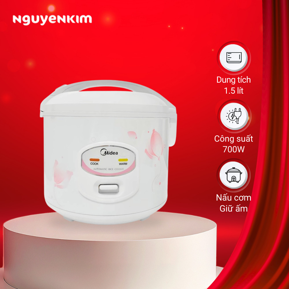 [NGỪNG BÁN] Nồi cơm điện Midea 1.5 Lít MR-CM1531