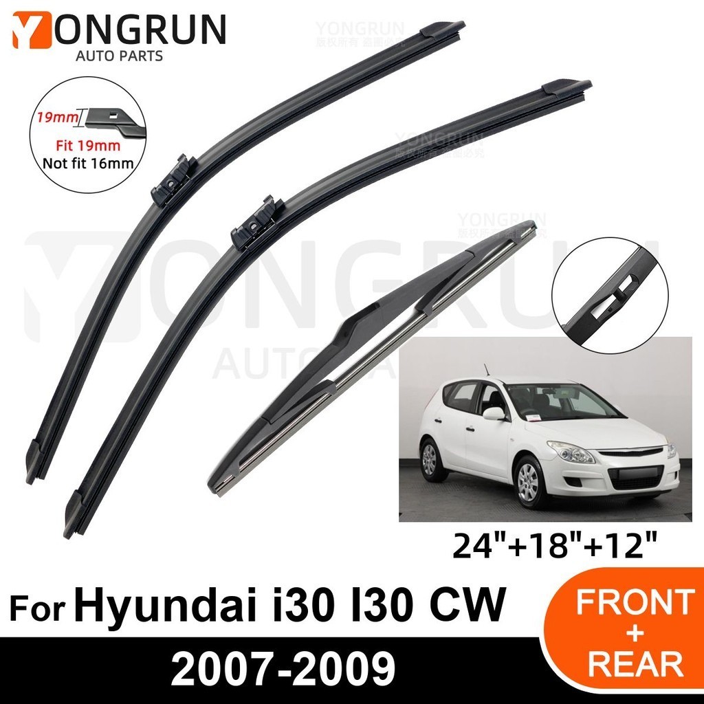 3 Chiếc Khăn Lau Xe Cho Xe Hyundai i30 I30 CW 2007-2009 Phía Trước Phía Sau Kính Chắn Gió Kính Chắn 