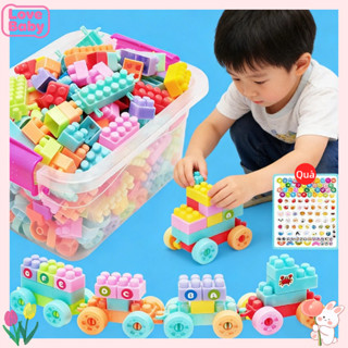 Bộ Xếp Hình 256/384 Miếng Lớn Cho Trẻ Nhỏ -Không Ba Via,Có Hộp Cất Gọn, Đồ Chơi Giáo Dục Thông Minh