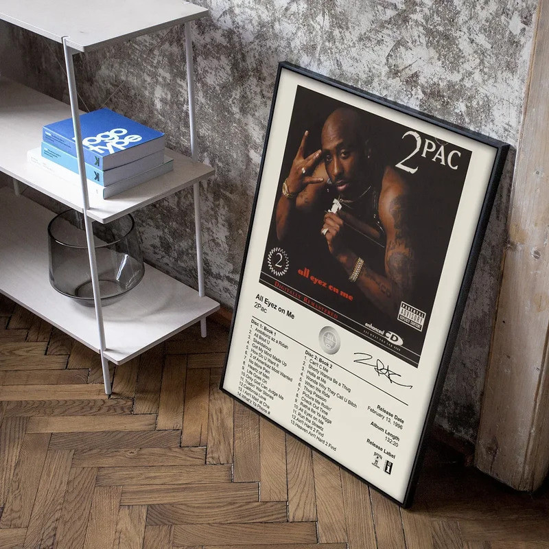 Retro Album Nhạc Thập Niên 80 Ngôi Sao 2Pac Nghệ Thuật Hip Hop Rap Canvas Tranh In Áp Phích Cho Phòn