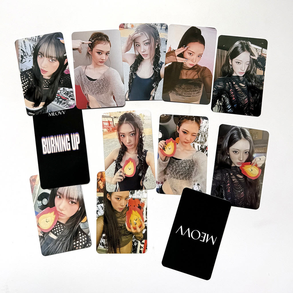 5-6 Chiếc MEOVV BURNING UP Lomo Cards MẮT CỦA TÔI MỞ VVIDE Album Mini Light Stick Photocards KTOWN4U