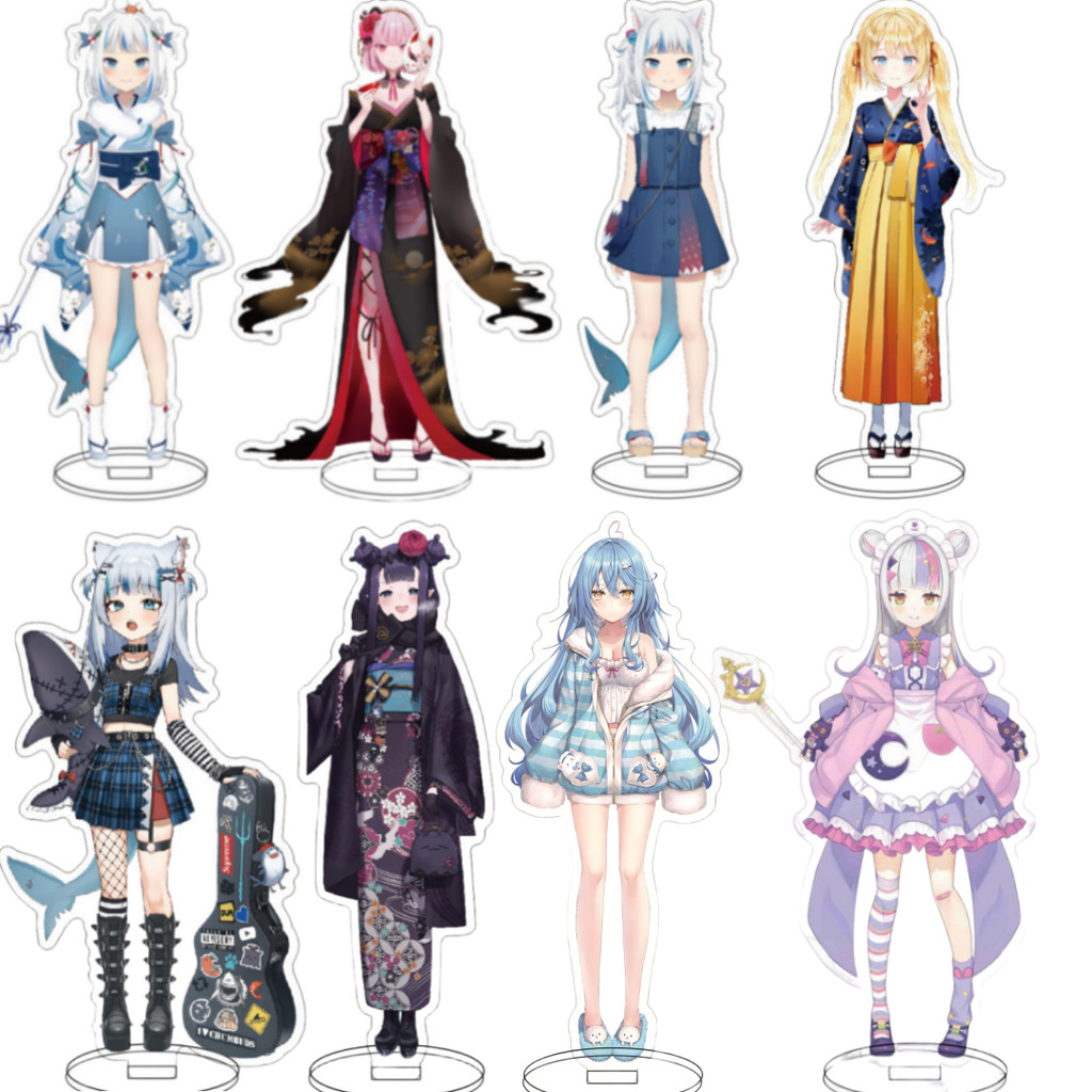 Hot Anime Hololive Vtuber Figures Ninomae Ina'nis Gawr Gura La+ Darknesss Cosplay Acrylic
