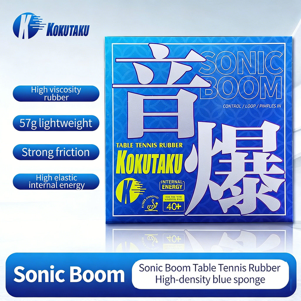 KOKUTAKU Sonic Boom Mật Độ Cao Bóng Bàn Vợt Cao Su ITTF Được Phê Duyệt Arc Tấn Công Nhanh Ngược Keo 