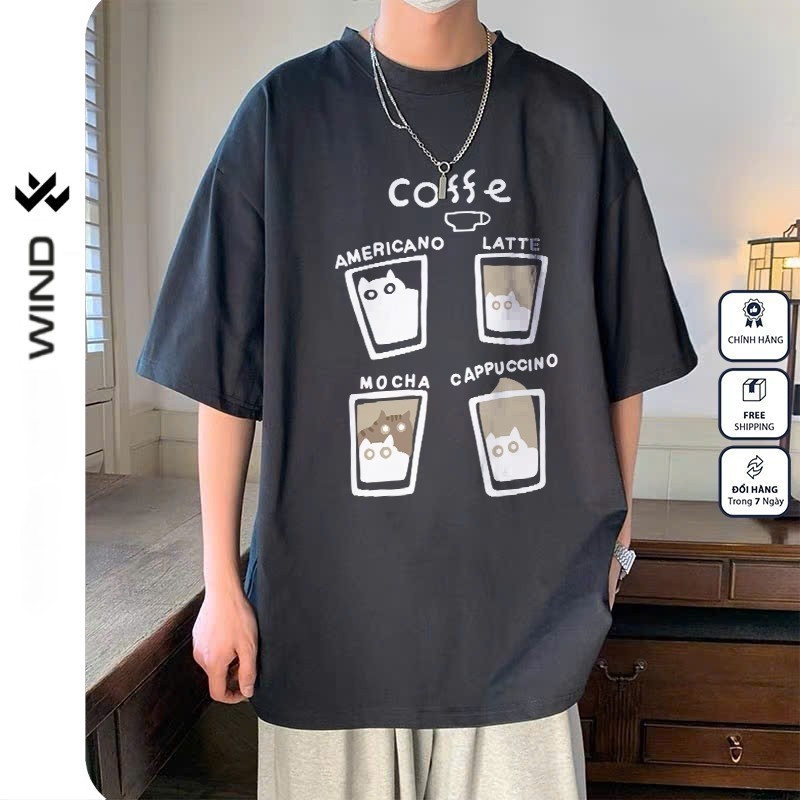 Áo Thun Unisex Wind Clothing Form Rộng Tay Lỡ MOCHO 100% cotton  Mặc Mát, Dễ Phối