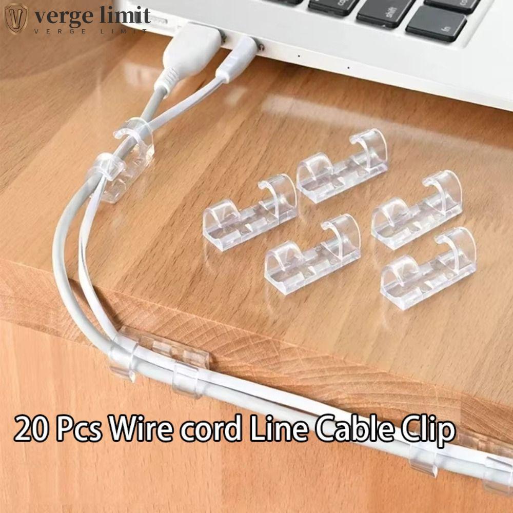 VERGE LIMIT Cable Organizers, Kẹp quản lý cáp chất liệu nhựa trong suốt, Điều khiển dây dính lưng 20