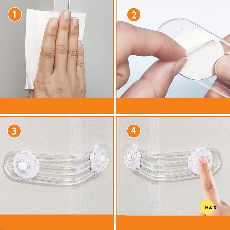 H & X 5 Chiếc Đa Năng Cho Bé An Toàn Trẻ Em Lo Ngăn Kéo Tủ Lạnh Lo Trong Suốt Chống Mở Dây Đeo Mềm A