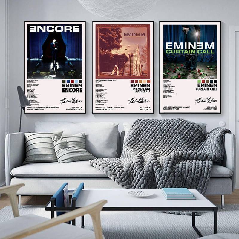 Eminem Rap God Hardcore Rap Canvas Poster Không Khung Nghệ Thuật Treo Tường Phòng Ngủ Trang Trí Phòn