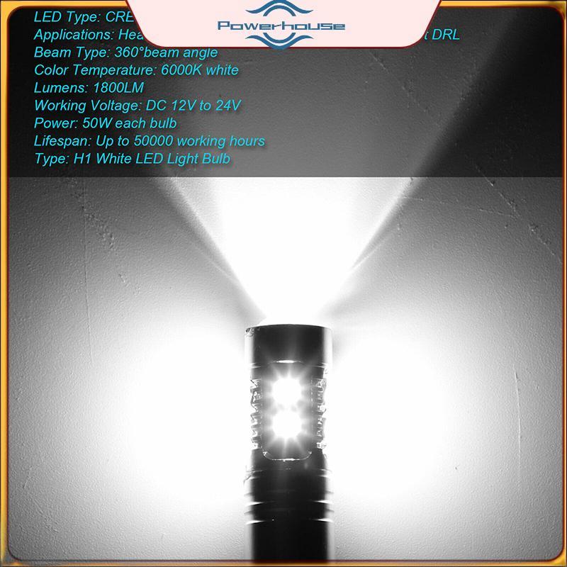 POWER 1 Cặp Bóng Đèn Pha LED H1 Đèn Pha Ô Tô Siêu Sáng Đèn Ô Tô.