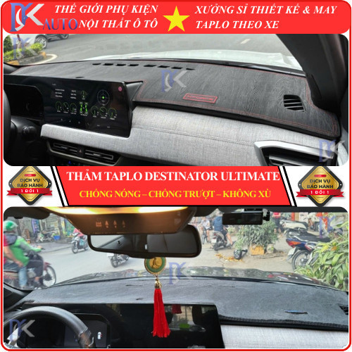 [Mitsubishi Destinator Ultimate] Thảm taplo ô tô da vân gỗ,da cacbon,Da nano 3D và tuyết nhung 3 lớp chống nắng xịn mịn