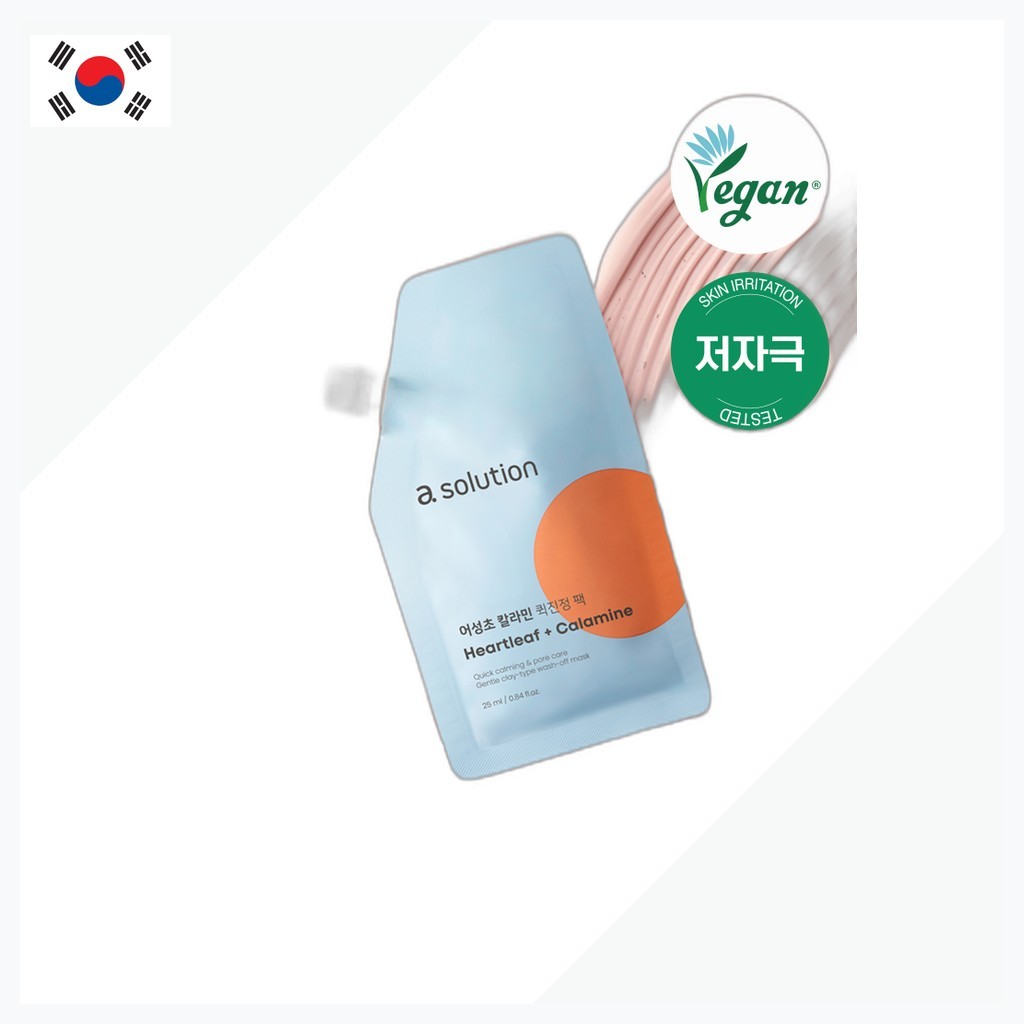 [daiso] a.solution Heartleaf + Calamine Quick Soothing Pack, 25ml, 1 cái / Khẩu trang Hàn Quốc / Chă