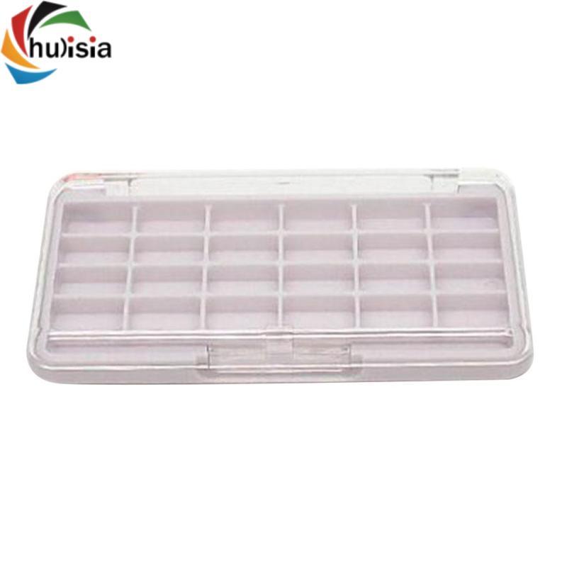 24 khe DIY Eyeshadow Palette Lipstick Pressed Powder Case w / Brush Slot