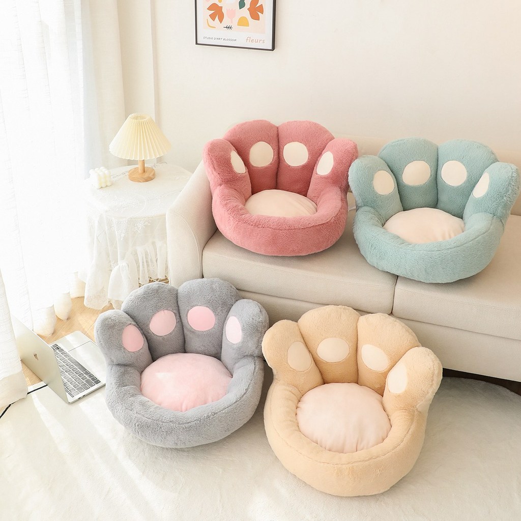 【Ready Stock】 Bear Claw Futon Cushion Seat Cushion Chair Cushion Chair Cushion Backrest Integrated O