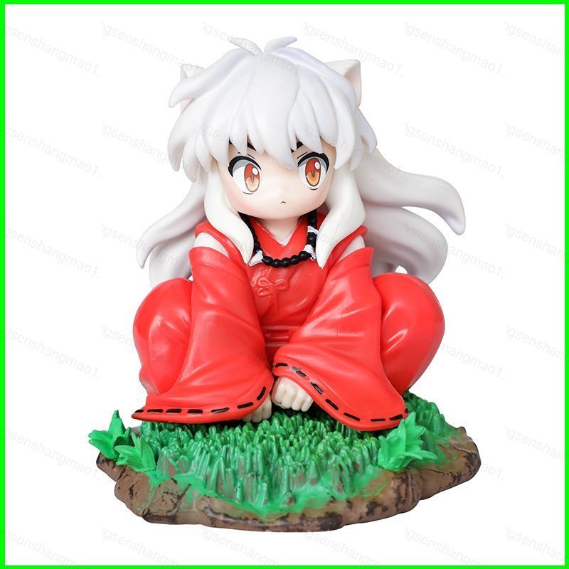 PS1 Inuyasha Sesshoumaru Chibi Ngồi xổm Anime Sưu Tập Nhân Vật Hành Động Trang Trí SP1