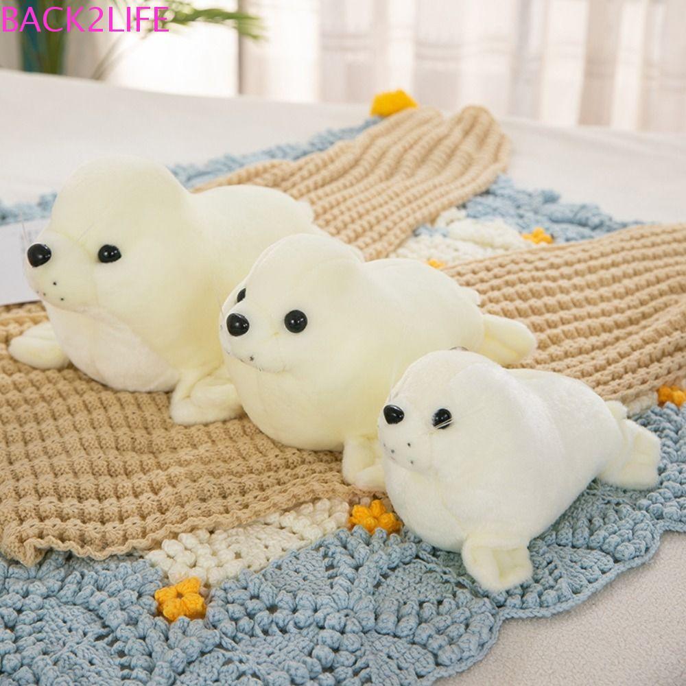 BACK2LIFE Seal Búp bê sang trọng, Gối động vật Fluffy Seal Đồ chơi nhồi bông sang trọng, Ấm cúng Plu