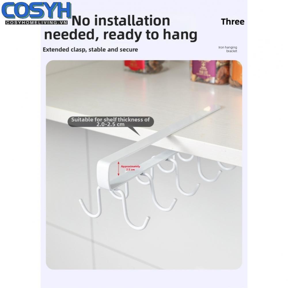 <cosyh>Hanging Shelf Sturdy Iron Construction Holds Mugs And Utensils Easy Install