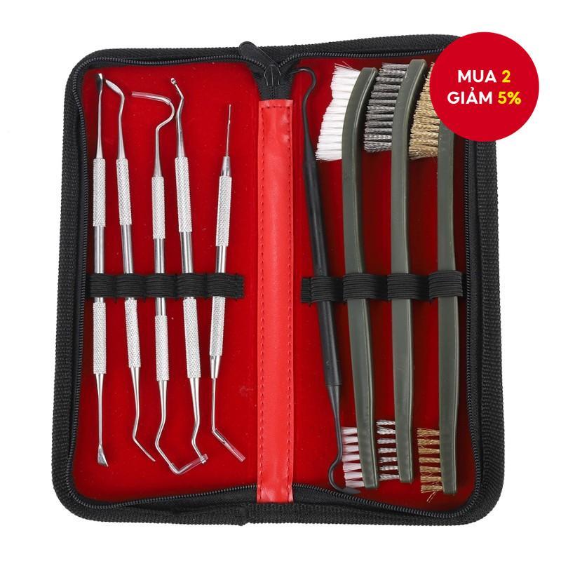 Bộ dụng cụ vệ sinh súng đa năng 9 món - Bộ cọ súng săn | Phù hợp với Taurus AR15 M4 M16 1911 Glock