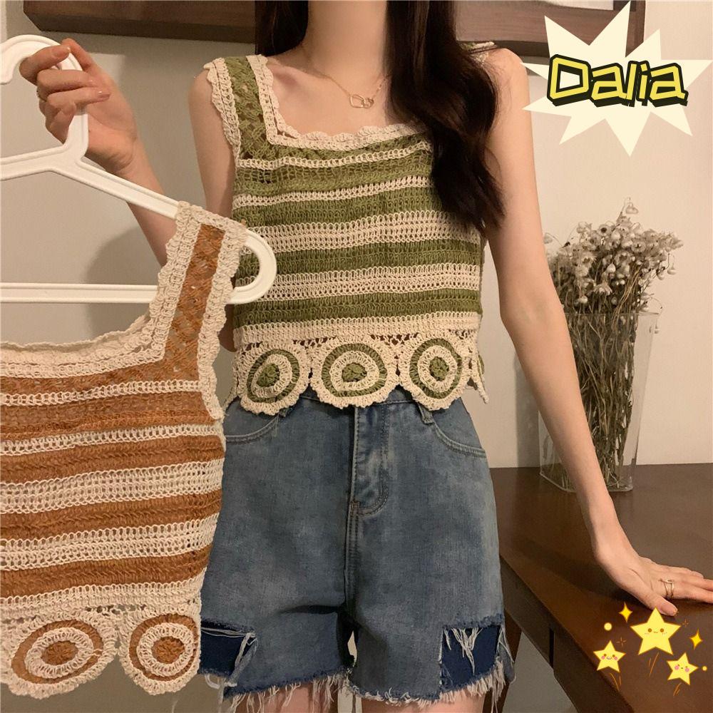 Crop-top DALIA và áovest không tay cổ điển, thời trang thanh lịch cho mùa hè