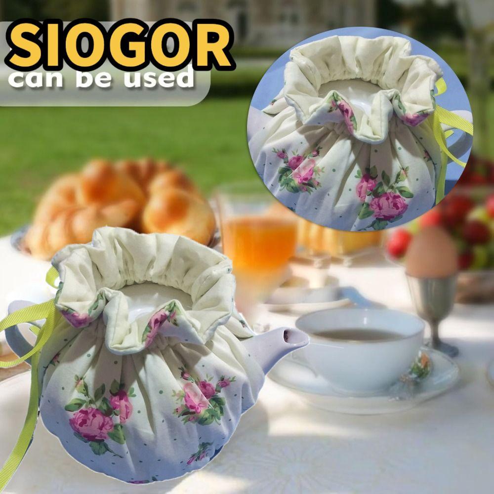 SIOGOR Trà Cosy, Phụ Kiện Trang Trí Bàn Cách Nhiệt Ấm Trà Bụi, Giữ Ấm Vải Ăn Sáng Ấm Ấm Trà Bao Nhà 