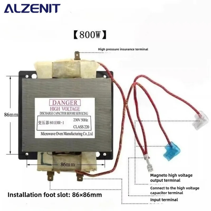 Mới Cho Máy Biến Áp Lò Vi Sóng Midea 801EMR-1 230V 50Hz 800W Linh Kiện Thay Thế