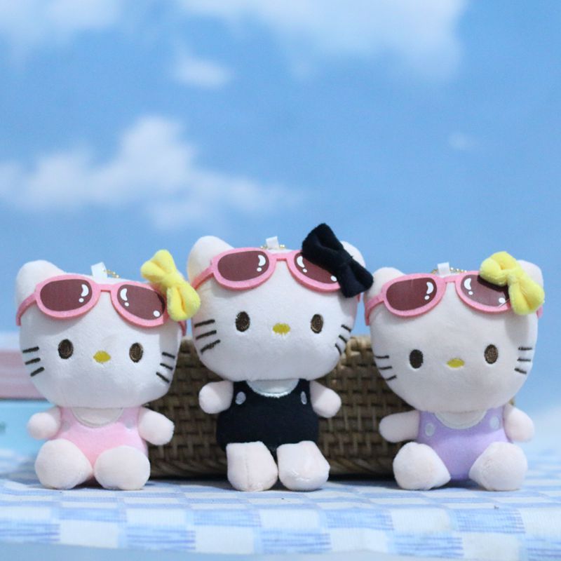 Preferred in-stock items#Cute and Adorable Glasses kt Cat pendant plush toy, kitten doll, bag access