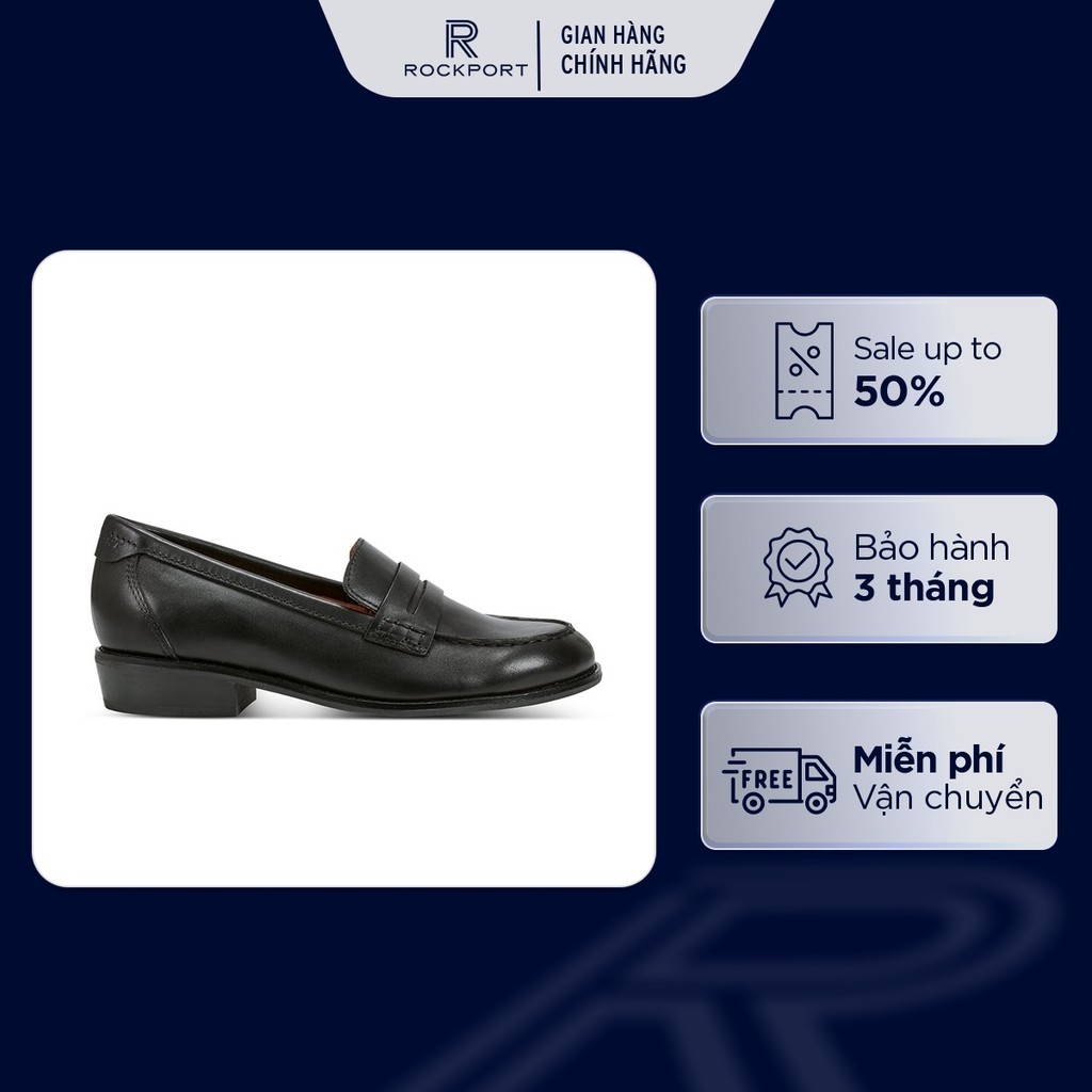 Giày Lười Nữ Rockport Elisea Penny Loafer ELISEA0BLK01 243 | Giày Da Cao Cấp, Thanh Lịch, Êm Thoải M