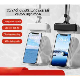 Túi Chống Nước Điện Thoại IPX8 Đi Biển Đi Bơi, Khóa Zip 3 Lớp Siêu Nhạy Chống Thấm Tuyệt Đối Chụp Ảnh Nét Cảm Ứng Mượt