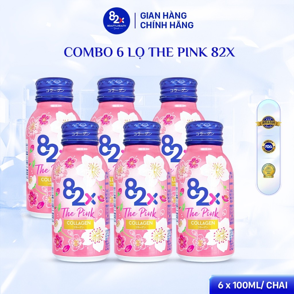 [Combo 6 lon] Thực Phẩm Bảo Vệ Sức Khoẻ Collagen 82X The Pink (100ml/ lon)