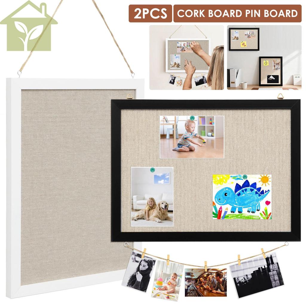 2 Chiếc Nút Chai Pin Ban Với Vải Lanh 40x30cm Đóng Khung Nút Chai Pin Treo Tường Cho Văn Phòng Nhà V