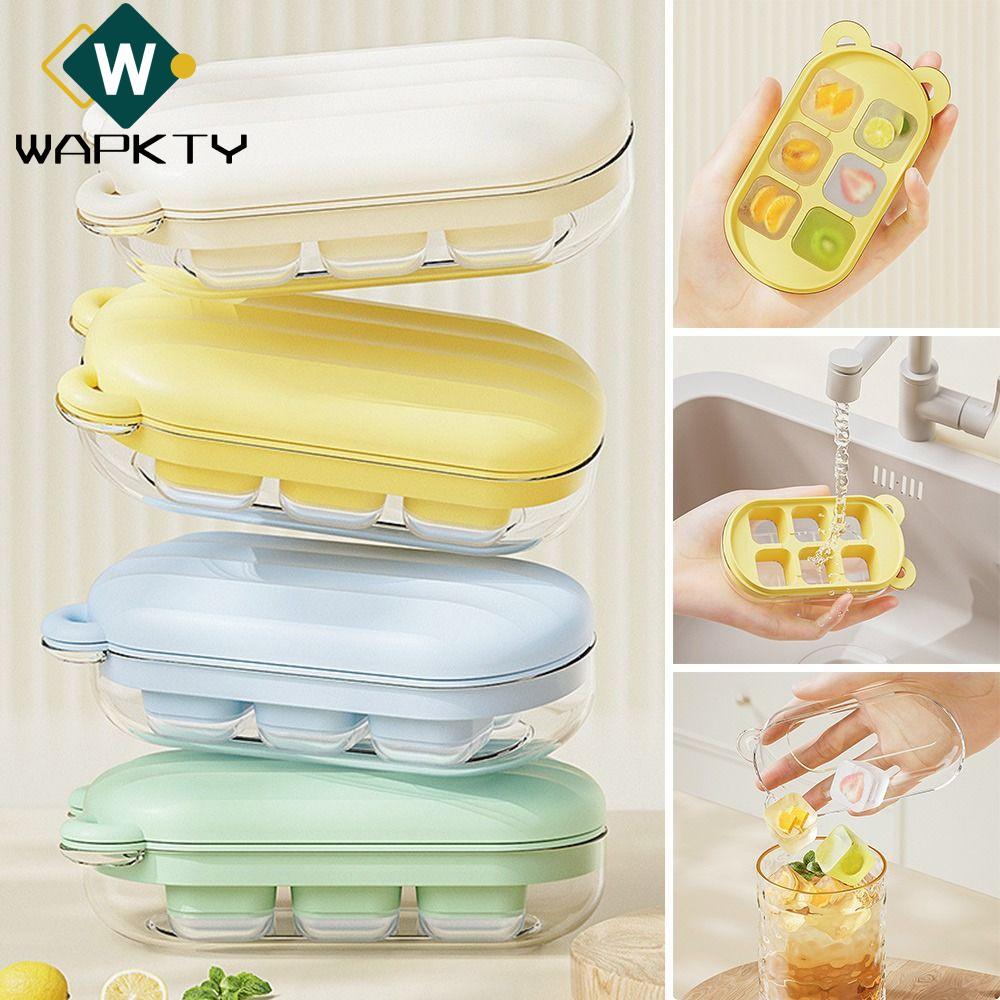 Khay làm đá viên mùa hè WAPKTY, Máy làm đá viên dạng ép đông lạnh nhanh, chống rò rỉ di động cấp thực phẩm có hộp lưu trữ Thanh xô đá