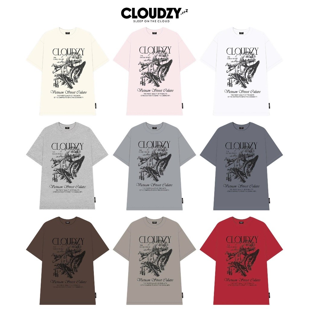 Áo phông unisex nam nữ tay form rộng basic bigsize local brand cổ tròn CLOUDZY GOLDEN BRIDGE