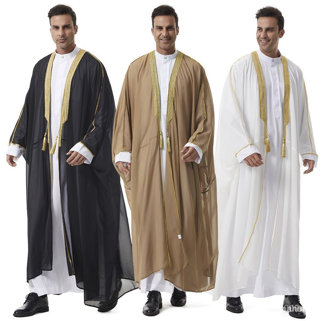 Djellaba Kaftan Nam Cho Cầu Nguyện, Thiết Kế Mở Và Áo Len Cardigan Ả Rập, Phù Hợp Lễ Ramadan Và Thờ 