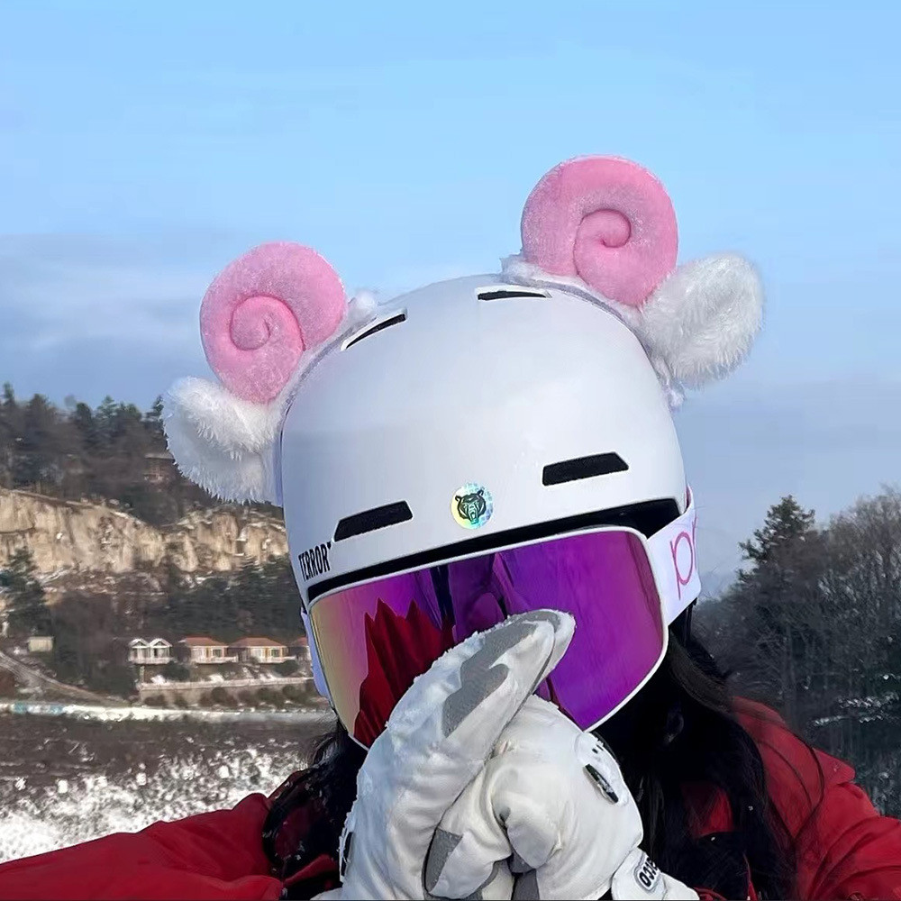 【Ready Stock】 Ski Helmet Horn Ear Helmet Ornament Motorcycle Locomotive Electric Bicycle Helmet Cute