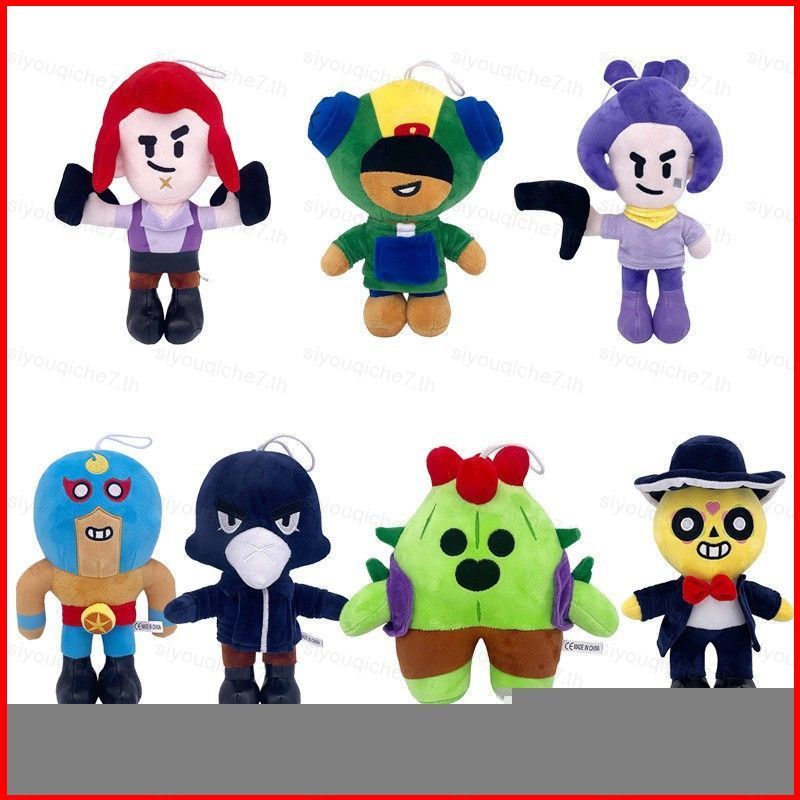 SY Brawl Stars Shelly Colt Leon Spike Brock Crow Plushie Nhân vật trò chơi dễ thương Đồ chơi nhồi bô