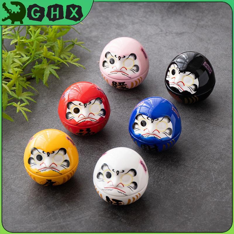 GHX Gốm Daruma Tượng Daruma Daruma Tumbler Thủ Công Phong Cách Nhật Bản Luy Fortune Trang Trí Phong 