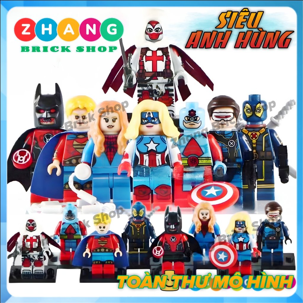 Mô hình nhân vật SPIDER MAN BATMAN X Men Deadpool Cyclops Quasar Azrael Red Lantern Atom Mary Jane P