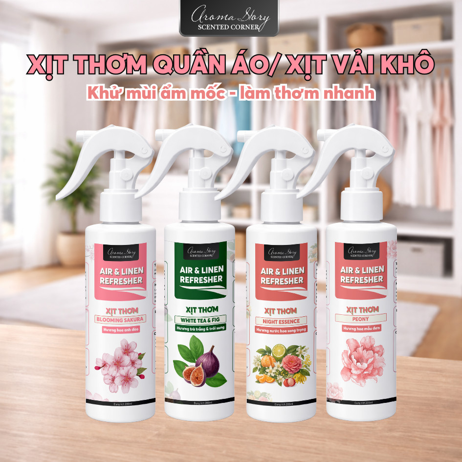 Aroma Story Xịt Thơm Phòng Cao Cấp, Aroma Story - Khử Mùi Hiệu Quả, Nhiều Mùi Size 20ml - 200ml