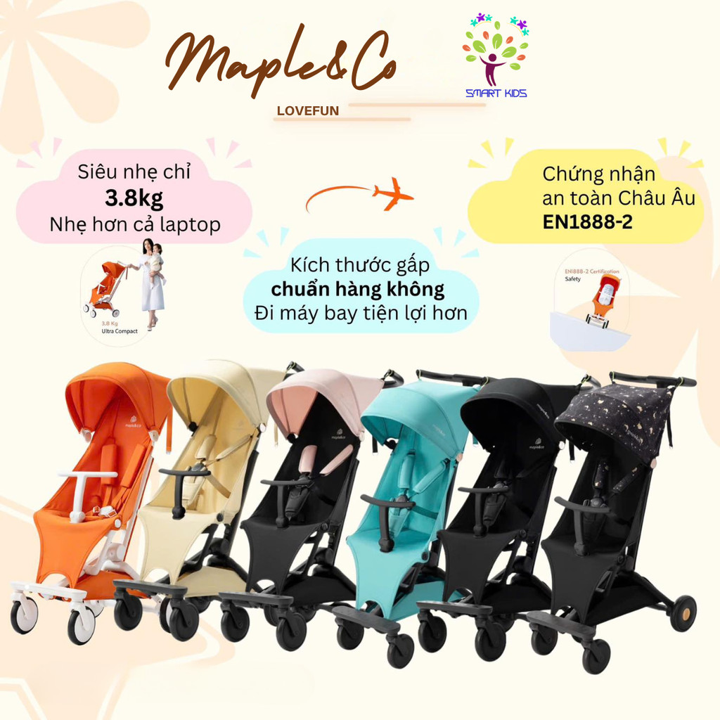 Xe Đẩy Maple&Co LoveFun Siêu Nhẹ 3,8kg Cho Bé Từ 6 Tháng Đến 6 Tuổi