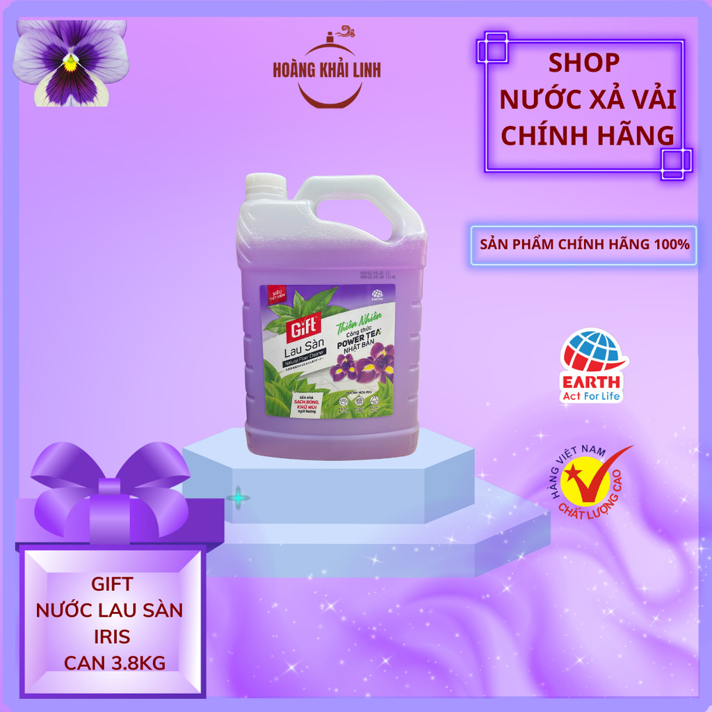 GIFT Nước Lau Sàn Hương Iris Can 3.8kg