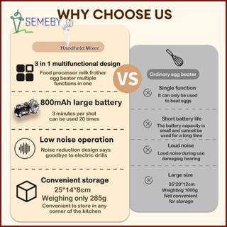[SEMEBY] Máy trộn cầm tay điện 3 trong 1 Máy xay sinh tố cầm tay Máy xay sinh tố đa năng để nướng trứng Máy chế biến thực phẩm Dụng cụ nhà bếp có hộp BÁN HOT