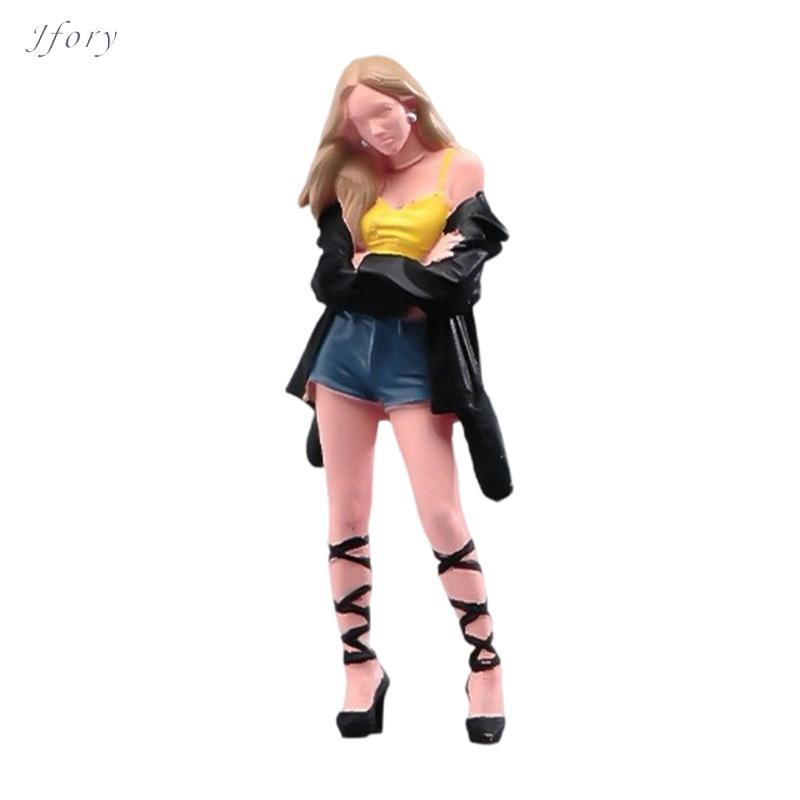 1 / 64 Quần Short Girl Model Dioramas Tiny People Model để trang trí máy tính để bàn