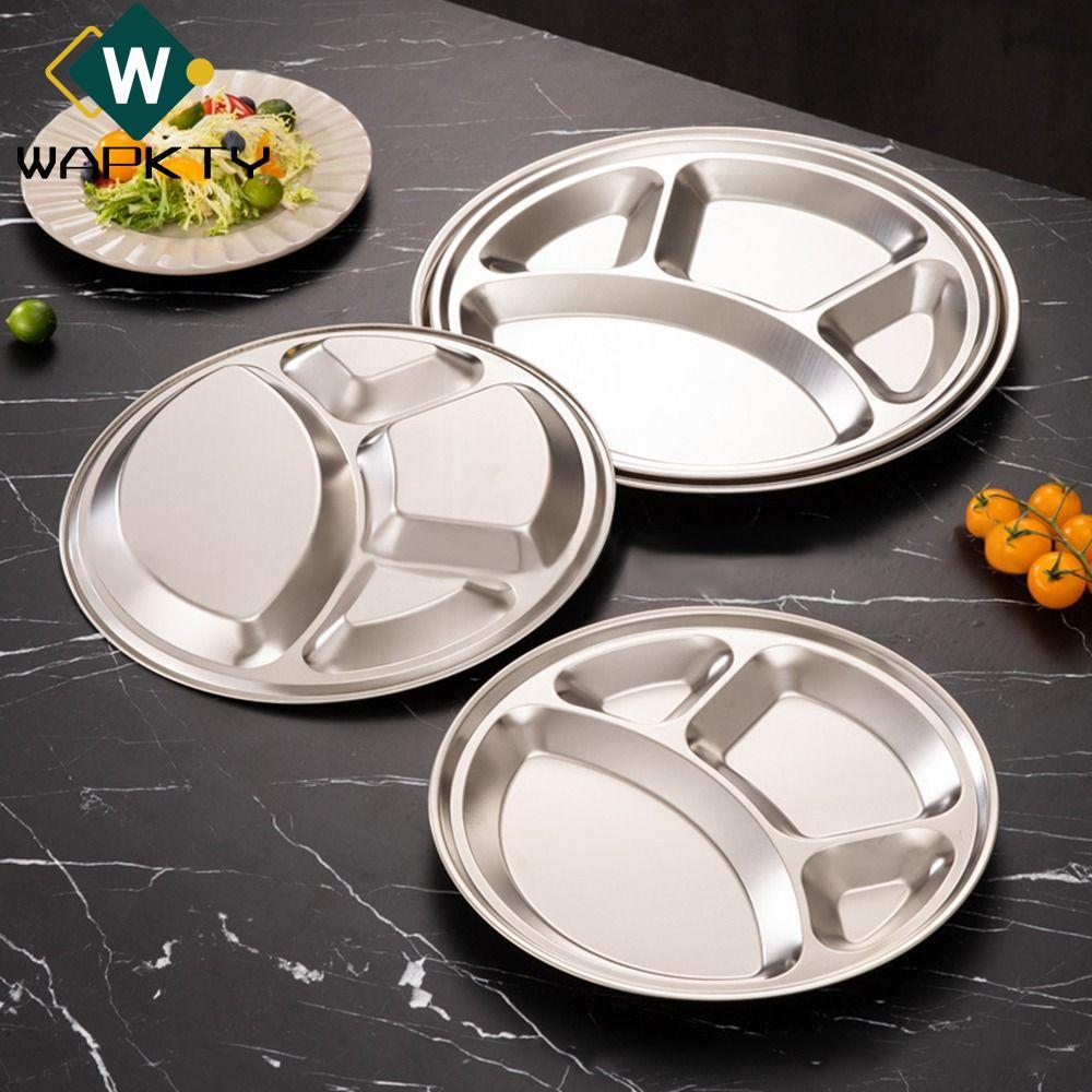WAPKTY 1 Khay Phục Vụ Thực Phẩm, Đĩa Khay Roti Canai Chia 4 Ngăn, 26 / 28 / 30 / 32 / 35cm Cửa Hàng 