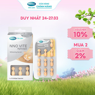 Serum dưỡng trắng da, mờ đốm nâu, đều màu da - Vitamin C, Vitamin E, Bisabolol - NNO VITE Mega We Care (10 viên)