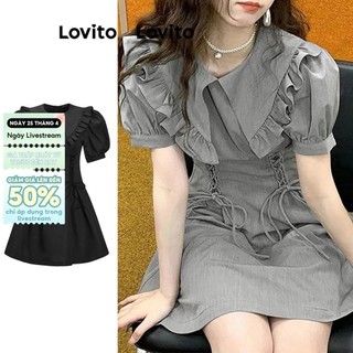 Lovito Đầm thường ngày Plain Tie Front Dress dành cho nữ LNA13098 (Nhiều màu)